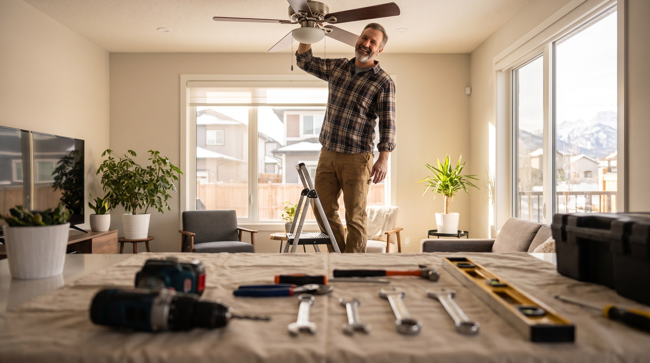 A clean and organized Calgary apartment after a senior downsizing move, fresh and ready for the next chapter